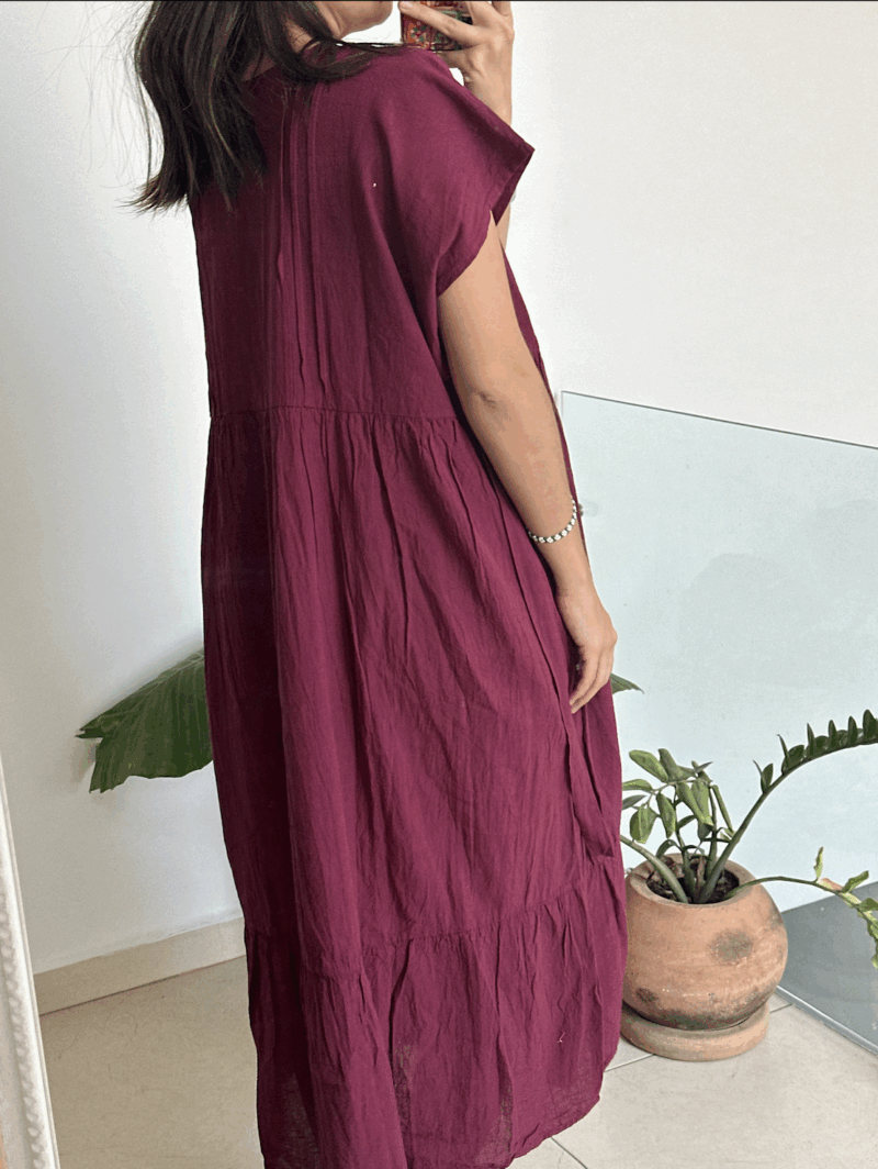 Vestido Orquidea Vino - Imagen 3